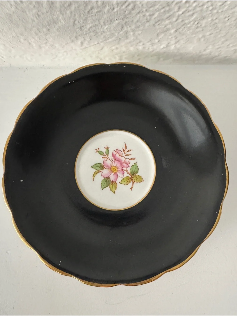 Vintage 1950s Adderley Fine Bone China Pink Rose Teacup Set Made in England